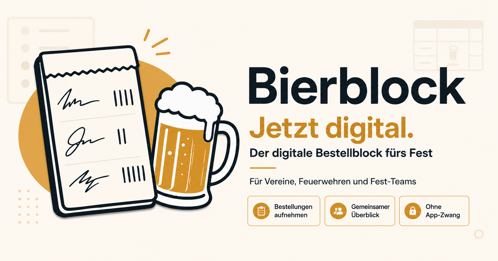 Bierblock — Der digitale Bestellblock fürs Fest
